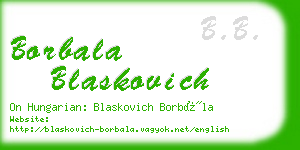 borbala blaskovich business card